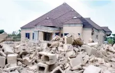  ?? PHOTO: SEYE OLUMIDE ?? One of the demolished property yesterday,