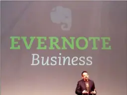  ?? CHANG JUN / CHINA DAILY ?? Evernote CEO Phil Libin speaks to audiences on Thursday at the EC 4 Conference as the Silicon Valley-based company announces two work-focused features to its apps and other products.