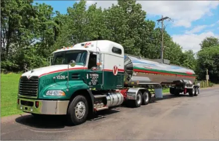  ?? SUBMITTED PHOTO ?? Venezia Bulk Transport Inc. has grown from three trucks in 1967 to more than 500 today, delivering a variety of products for manufactur­ers to their customers in 48 states and Canada. Shown here is a truck the company currently uses to deliver liquid...