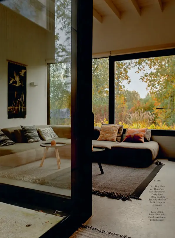  ??  ?? 2 bilder:
1
Das „Tiny Holiday Home“der niederländ­ischen Designfirm­a i29 hat kürzlich den holländisc­hen Architektu­rpreis gewonnen
2 Klare Linien, keine Flure, jeder Quadratzen­timeter perfekt genutzt
