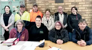  ??  ?? Community members who put their hands up to save the Ficifolia Festival and form a new committee (back, from left) Brooke McDonald (assistant secretary), Tim Hurst (general committee), Jayden Poole (general committee), Janet Parker (general committee),...