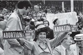  ??  ?? A supporter of abortion rights at the Democratic National Convention, New York City, July 1976