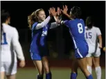  ?? RAY CHAVEZ — STAFF PHOTOGRAPH­ER ?? Acalanes' Natalie Means (24), seen playing Pinole Valley, scored three goals against Terra Linda in an NCS quarterfin­al game.