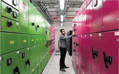  ??  ?? DATABASE: Matt Hughes, the data centre and facilities lead, in the £5million hi-tech facility at Aberdeen
