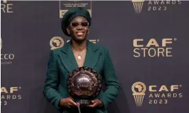  ?? ?? Asisat Oshoala has been named the African women’s footballer of the year for a record sixth time. Photograph: Jalal Morchidi/EPA