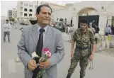  ?? Reuters ?? Abdullah Al Ayolofi, spokesman for the Baha’i community in Yemen, at a state security court in Sanaa in 2016