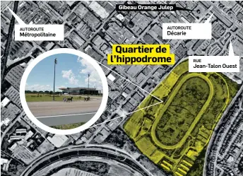  ??  ?? À l’abandon depuis une décennie, le site de l’ancien hippodrome Blue Bonnets cèdera la place à un tout nouveau quartier de 5 millions de pi2, l’équivalent de 77 terrains de football.