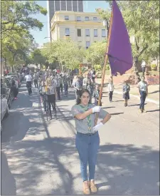  ??  ?? Scouts de todo el país marcharon ayer por la calle Estrella.