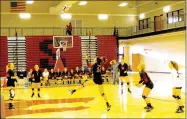  ?? MARK HUMPHREY ENTERPRISE-LEADER ?? Lincoln junior Madison Jones gets a play on the volleyball while her teammates look to set up their offense against Gravette Sept. 22. The Lady Wolves were defeated, 25-22, 25-10, 25-13.