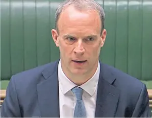  ?? PA. ?? Foreign Secretary Dominic Raab has spoken to congressio­nal heads.