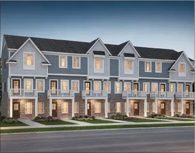  ?? RENDERING COURTESY OF ROBERTSON HOMES ?? This rendering shows an example of 54new townhouses under constructi­on in Hazel Park on 2.3acres of land formerly owned by St. Mary Magdalen Church near Woodward Heights and Battelle, just east of John R.