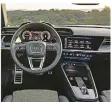  ??  ?? Der neue A3 Sportback kommt serienmäßi­g mit digitalem Cockpit.