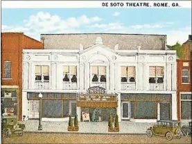  ?? Contribute­d ?? The Historic Desoto Theatre shown in the postcard from 1929.