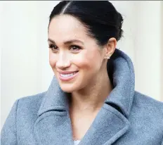  ?? SAMIR HUSSEIN/WIREIMAGE/BIRKS ?? Meghan, Duchess of Sussex, wears Petale Large yellow Gold earrings from Canadian jeweller Birks.