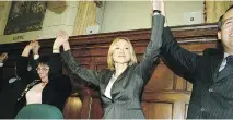  ?? CHRIS MIKULA / OTTAWA CITIZEN FILES ?? Belinda Stronach is welcomed to her first meeting as a member of the Liberal caucus after crossing the floor in May 2005.