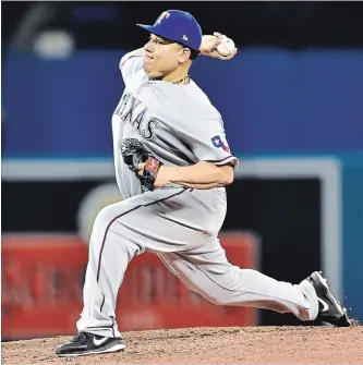  ?? CANADIAN PRESS FILE PHOTO ?? Texas Rangers starting pitcher Bartolo Colon works against the Blue Jays in Toronto on April 28.