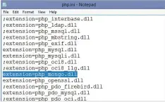  ??  ?? Figure 7: Inserting a line of PHP-MongoDB driver in php.ini