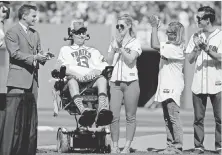  ?? ELISE AMENDOLA, AP ?? Pete Frates, a former Boston College baseball player stricken with ALS, has raised millions to fight the disease.