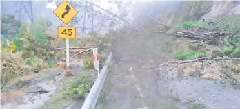  ?? Photo / NZTA Supplied ?? One of the slips which smothered a section of SH2 near Raupunga and is still being cleared.