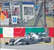  ?? REUTERS ?? ■ Mercedes driver Valtteri Bottas spun during second practice before topping the time sheets at the Japanese Grand Prix.