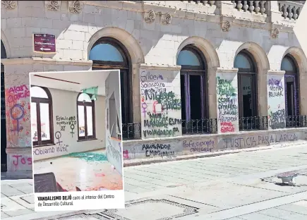  ?? ?? Vandalismo dejó caos al interior del Centro de Desarrollo Cultural.