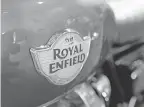  ??  ?? Royal Enfield’s focus is on midsize motorcycle­s, where it’s more about the ride than breaking the speed limit.