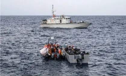  ?? Nguyen Hoang /MSF/AFP/Getty Images ?? Médecins Sans Frontières on a rescue off the coast of Libya last week, when 10 people died in an overcrowde­d boat. Photograph: Virginie
