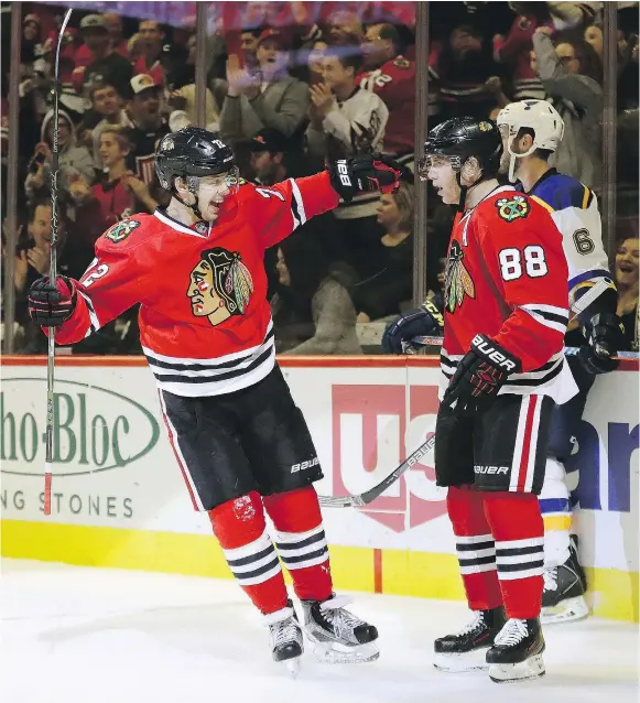  ?? — GETTY IMAGES FILES ?? Artemi Panarin, left, and Patrick Kane have become a lethal duo for the Blackhawks since joining forces last season.