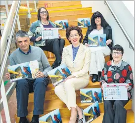  ?? (Pic: Brian Lougheed) ?? At the launch of the Age Friendly Calendar which took place at Cork County Hall, were the Mayor of the County of Cork, Cllr. Gillian Coughlan with (clockwise from left), Paraig Lynch, Age Friendly Programme Manager; Mary Creedon, Programme Co-ordinator; Liz Maddox, chair of the OPC and Mitchelsto­wn’s Liz Downes, vicechair of the OPC.