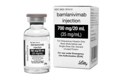  ?? Photograph: AP ?? Bamlanivim­ab, produced by Eli Lilly, one of the two antibody drugs that will be used to treat Covid patients.