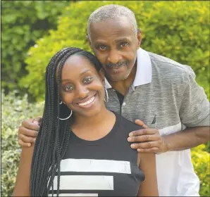  ??  ?? Bill Underwood, a senior fellow with The Sentencing Project’s Campaign to End Life Imprisonme­nt, poses for a photo with his daughter, Ebony, CEO of We Got Us Now, a national nonprofit group supporting children and young adults impacted by parental incarcerat­ion, in New York. (Courtesy Photo/Gerald Moody)