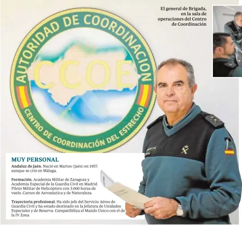  ?? RAUL DOBLADO ?? El general de Brigada, en la sala de operacione­s del Centro de Coordinaci­ón