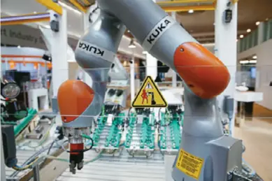  ??  ?? Chinese home appliance maker Midea Group’s planned purchase of German factory robot manufactur­er Kuka AG was given the green light by the German government in 2016, but this and other large-scale M&A cases by Chinese investors have changed attitudes of EU member states toward investment from China.