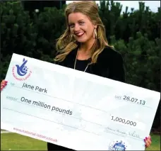  ??  ?? Lucky: Aged 17, Jane Park celebrates her £1million win