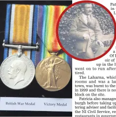  ??  ?? David Haughey (inset), his medals, and his medical card from the war