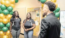  ?? BIBIANA ORTIZ Sacramento State ?? Sacramento State President Luke Wood meets with student leaders at the campus’ Martin Luther King Jr. Center during Wood’s tour on campus on July 18, 2023. More Black and African American students study at Sacramento State than at any campus in the 23-campus Cal State system, according to Wood.