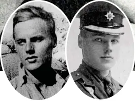  ??  ?? Tragic brothers in arms: Vere, left, and Vyvyan Harmsworth, who were nephews of Pearl Appeal founder Lady Northcliff­e