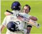  ??  ?? England's Joe Root after scoring a century in the first cricket test match against India.