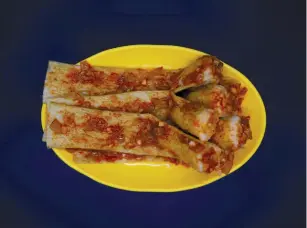  ?? (Kim Hong-Ji/Reuters) ?? A DISH OF ‘Injogogi-bab,’ which means rice with textured vegetable protein, cooked by North Korean defector Hong Eun-hye at her North Korean food store in Seoul, South Korea.