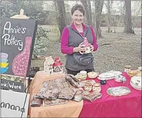  ?? ?? Annie from Annie’s Pottery showcased her amazing pottery designs and baked banana bread, which was in the form of muffins.