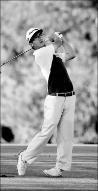  ?? MICHAEL COHEN / GETTY IMAGES ?? China’s Dou Zecheng tracks a fairway shot during the second round of the Web.com Tour Championsh­ip at Atlantic Beach Country Club last September in Atlantic Beach, Florida.