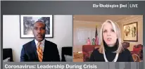  ?? SCREENSHOT FROM WASHINGTON POST LIVE ?? Gov. Michelle Lujan Grisham speaks with Washington Post reporter Eugene Scott on Wednesday during an online interview.