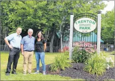  ?? SUEANN MUSICK/THE NEWS ?? Trenton Mayor Shannon MacInnis, left, Jen Bethell of the Hemlock Group and Pictou Mayor Jim Ryan were together Wednesday to announce the Town of Pictou’s capital contributi­on to Trenton’s Park’s revitaliza­tion project.