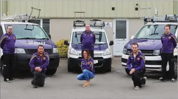  ??  ?? The Whizzy Internet team at their base in Gorey Business Park: (front) James O’Sullivan, Sabina Williams, Mark Stuart, (back) Kris Dravniek, John Timmons and Janis Dravniek.