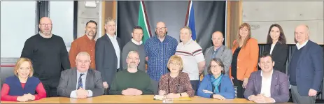  ?? ?? The signing of the Technician Commitment at the MTU Bishopstow­n campus, was attended by MTU’s president, staff members and MTU representa­tives from the Unite and SIPTU trade unions.