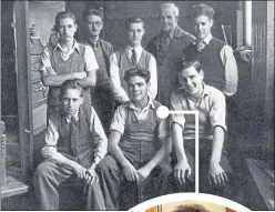  ??  ?? Pop artist Archie Brennan, above, middle front row as a 16-year-old apprentice at Dovecot Studios in Edinburgh in 1949, at the Schaefer Internatio­nal Gallery in Hawaii, right, and below, 1953 portrait of his friend, actor Sean Connery when the pair were body builders