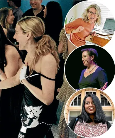  ?? ?? Characters played by the original Sex and the City cast of, left to right, Cynthia Nixon, Kim Cattrall, Kristin Davis and Sarah Jessica Parker, made quite an effect on, right from top, Leah McFall, Jo Cribb and Chamanthie Sinhalage-Fonseka.