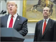  ?? Evan Vucci The Associated Press ?? President Donald Trump on Wednesday at the White House announces his nomination of David Malpass to head the World Bank.