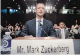  ?? ANDREW HARNIK THE ASSOCIATED PRESS ?? Facebook CEO Mark Zuckerberg arrives to testify before a joint hearing of the Commerce and Judiciary Committees Tuesday.