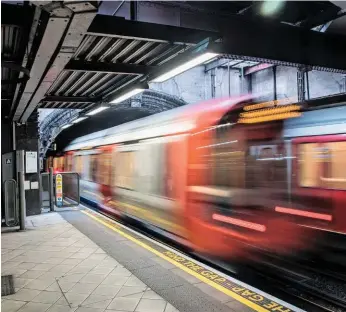  ?? JACK BOSKETT/ RAIL. ?? A Hammersmit­h & City Line service departs Great Portland Street on March 3 2017. With questions being asked over when (or if) passenger demand will return to pre-COVID-19 levels, infrastruc­ture operators such as Transport for London may now need to reconsider how they make large-scale investment decisions in future.